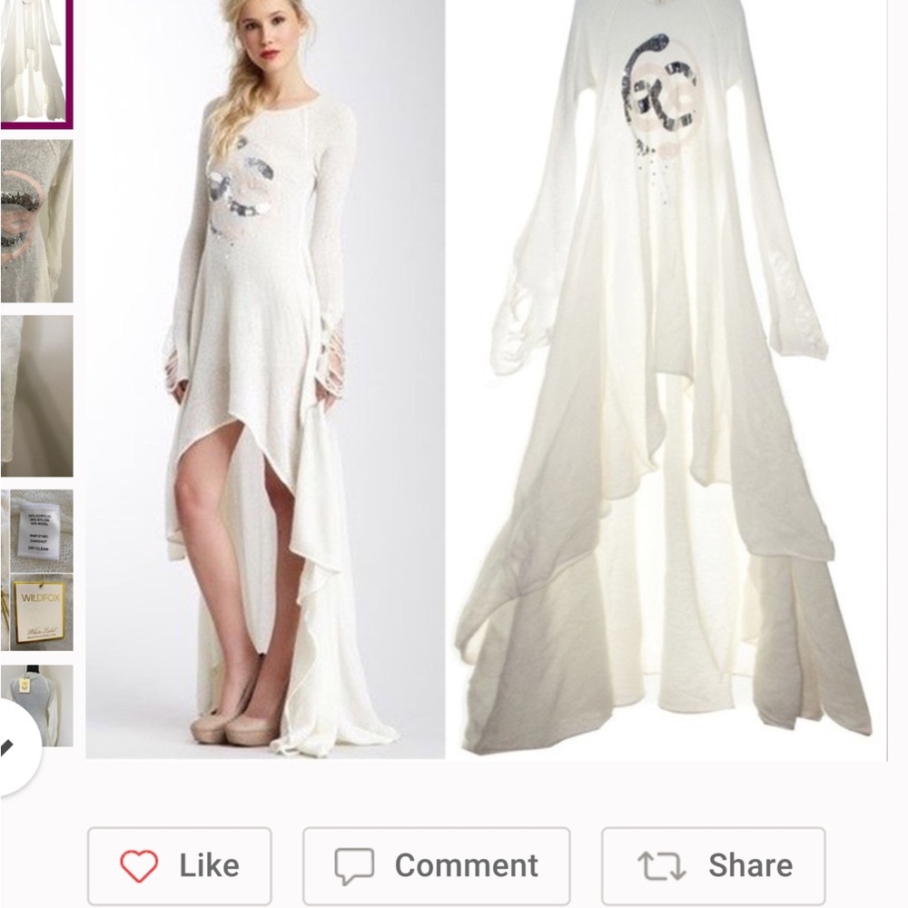 Wildfox White Label Empress Sequin Winter White Fairy dress super rare dress